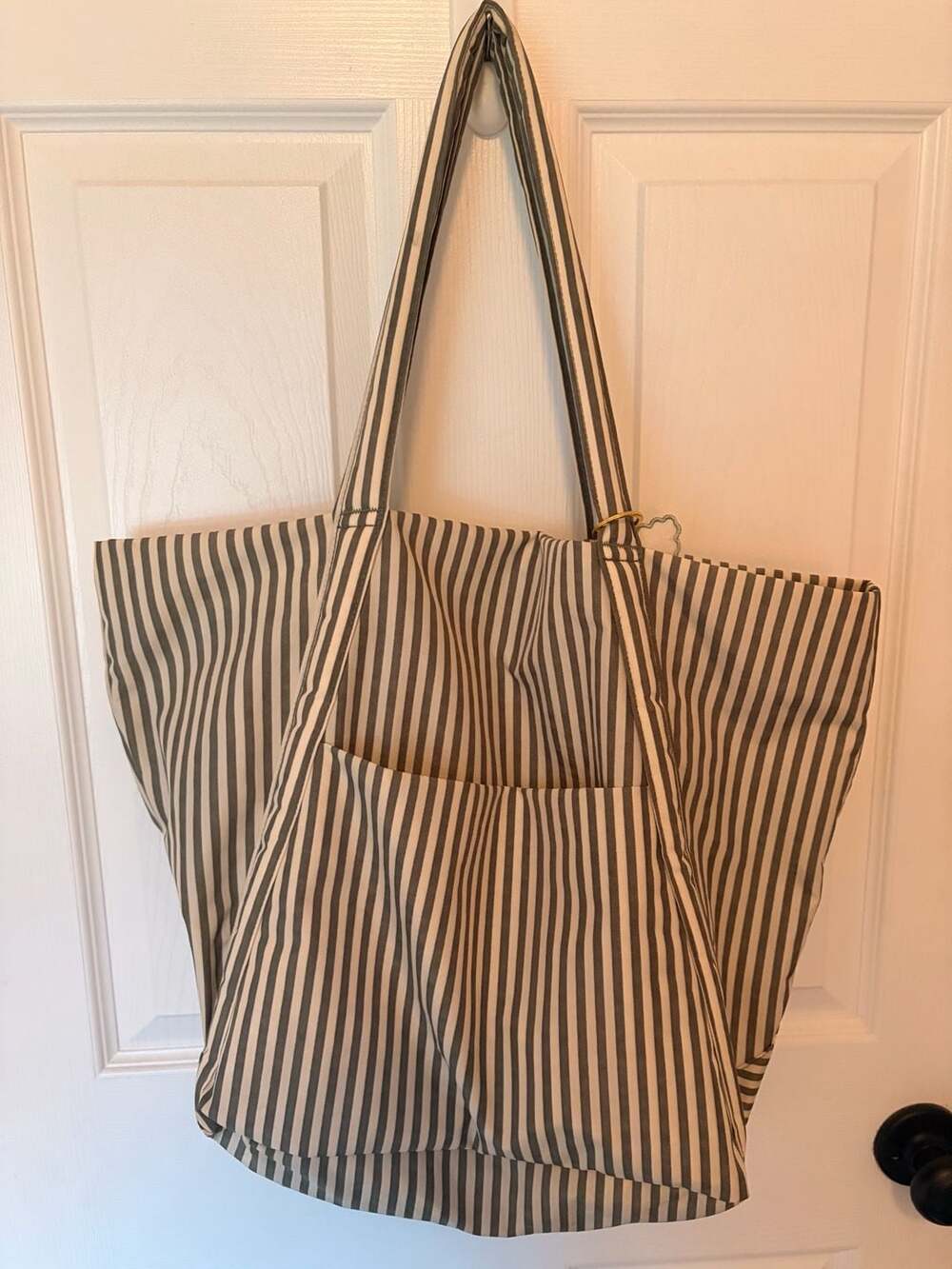 BAGGU Cloud Bag Geen Stripe Tote Bag - Picture 2 of 5